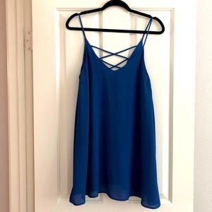 Blue dress with cute back